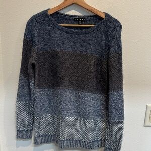 Tribal Women's Colorblock Sweater in Blue and Gray
